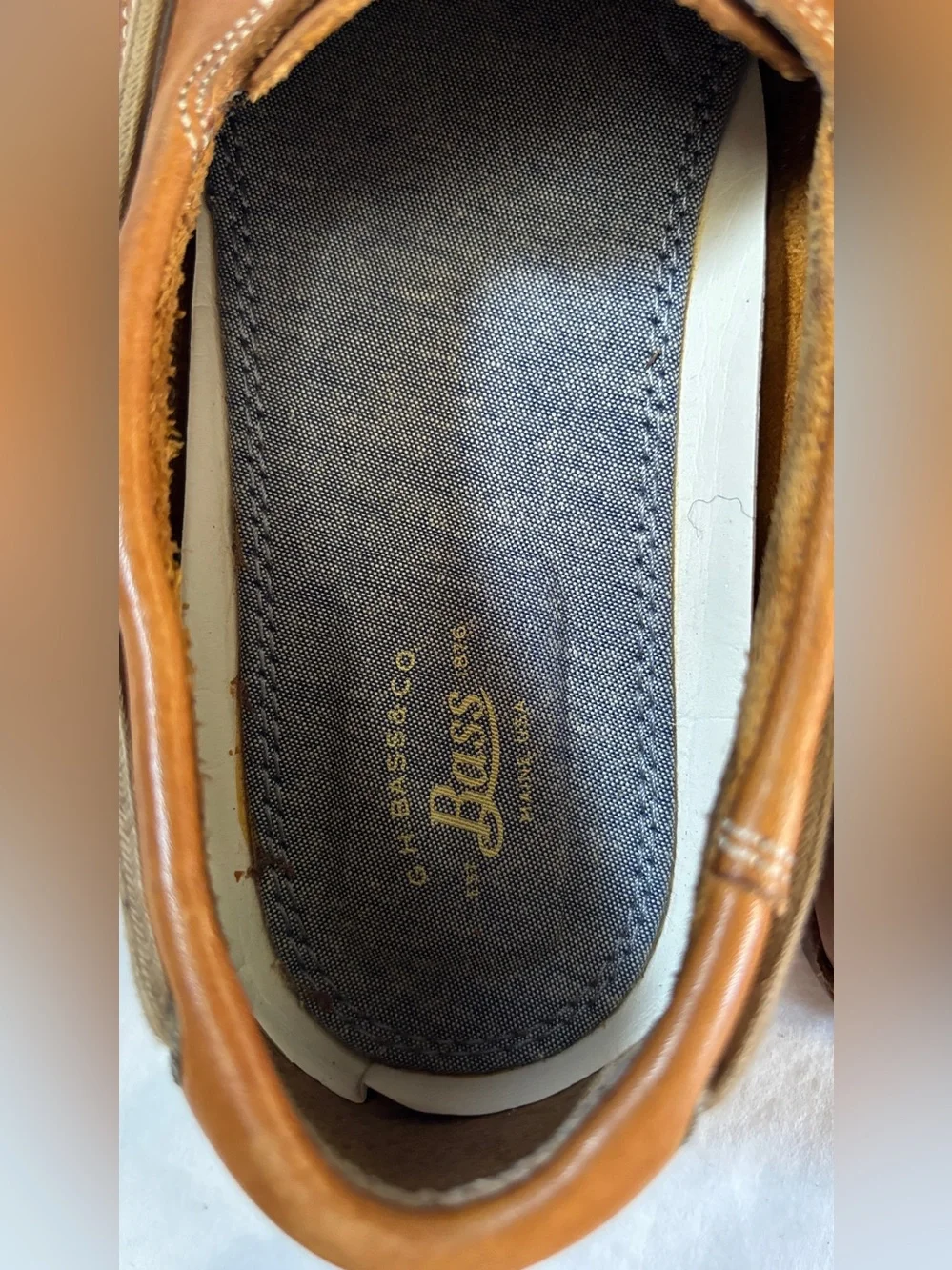 Bass & Co Men’s Leather Boat Shoes Brown Lace Up Moc Toe Size 10.5 M